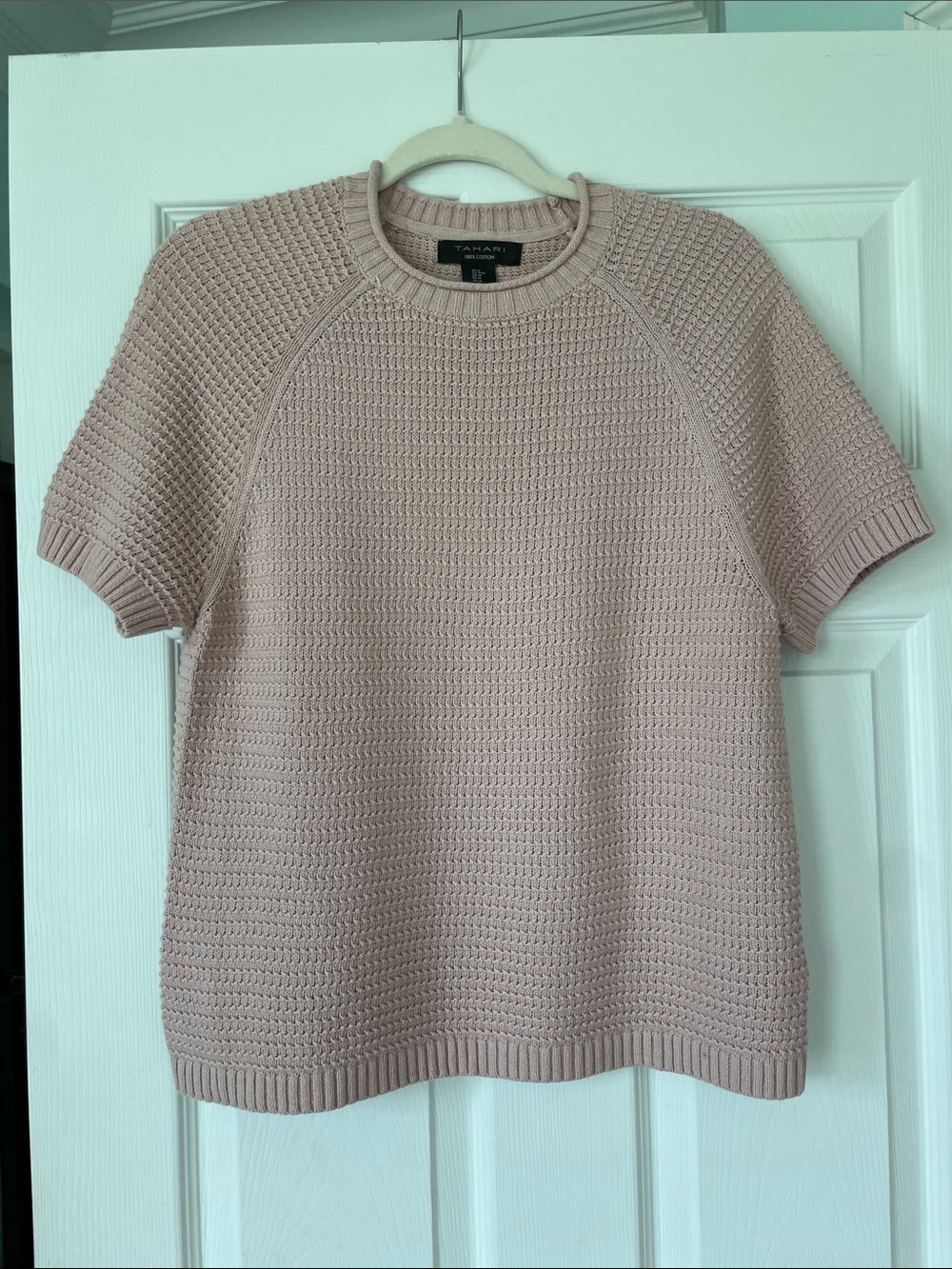 Blush Pink Short Sleeve Sweater M